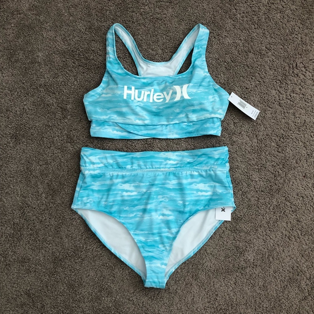 Hurley Blue Logo Bikini Swimsuit Womens 2X
